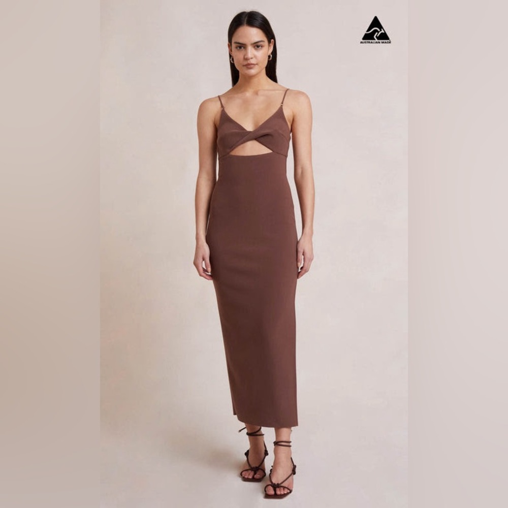 Beck & Bridge Ivy Brown Midi Dress size US 2